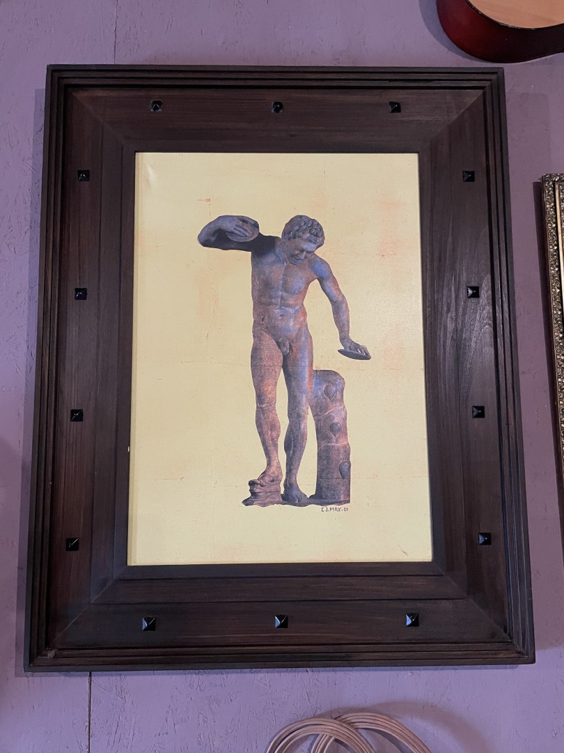 Modern Classical Fusion Artwork Male Greek Statue Study By C.I. Max  2001 5Kg 80Cmx101Cm (Wxlxh)