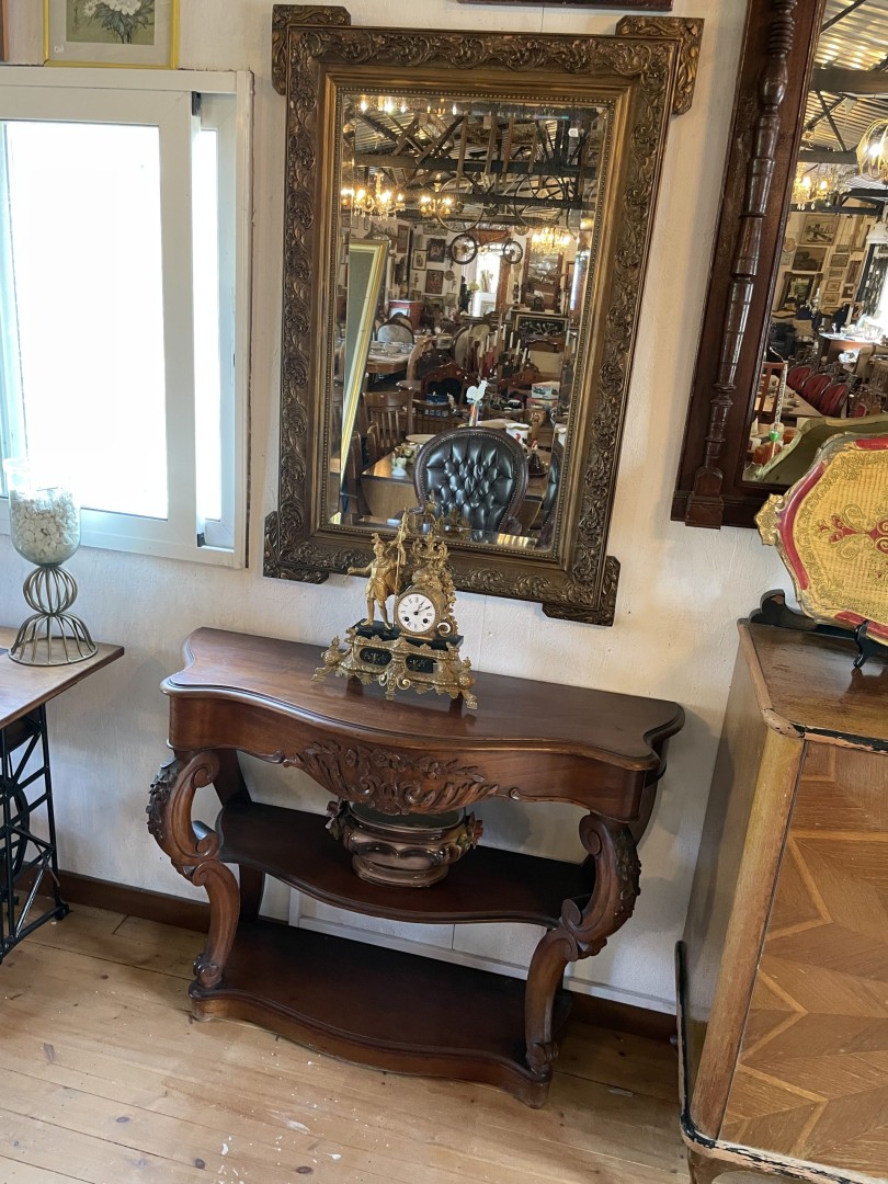 Early 20Th Century Hand-Carved Walnut Console Table Antique Floral Detail 50Kg 110Cmx40Cmx80Cm (Wxlxh)