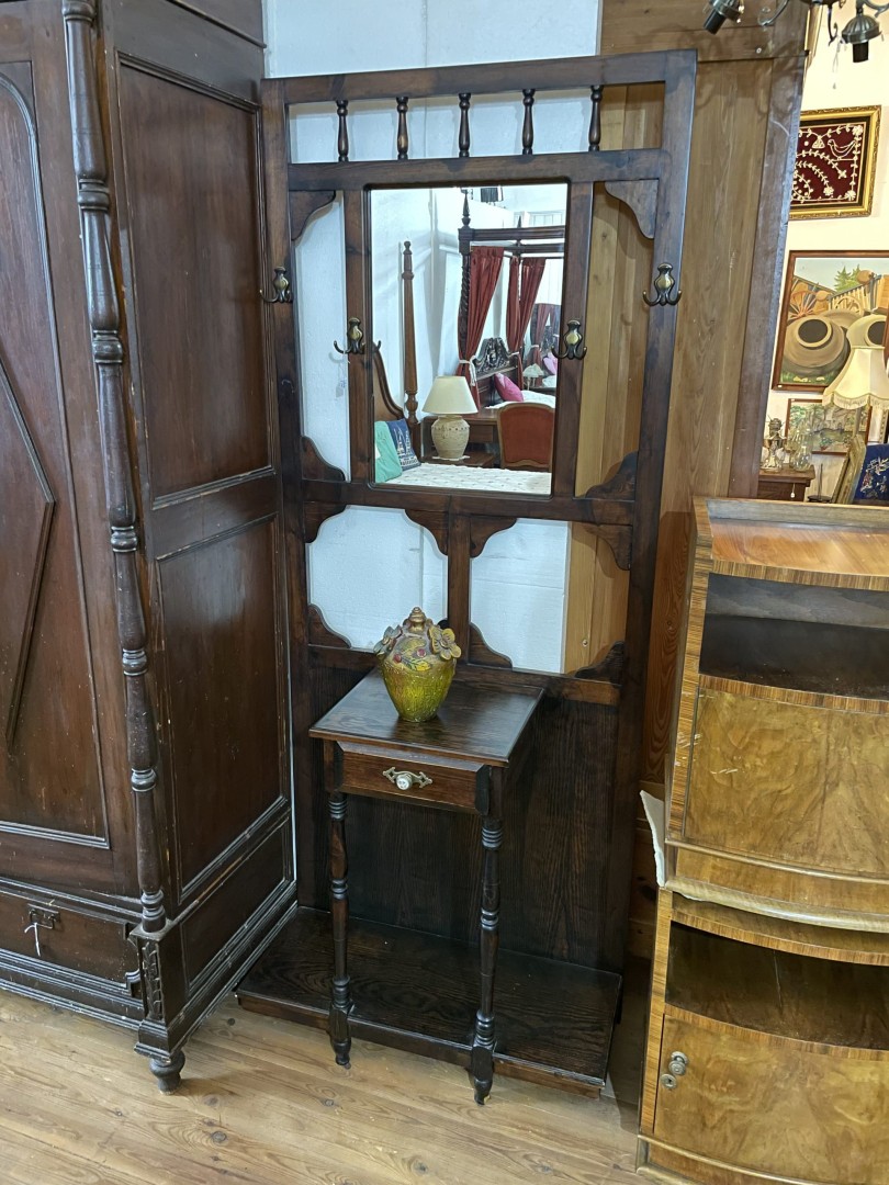 Vintage Hall Stand With Mirror And Drawer Classic 1960S Charm 40Kg 39Cmx85Cmx207.5Cm (Wxlxh)