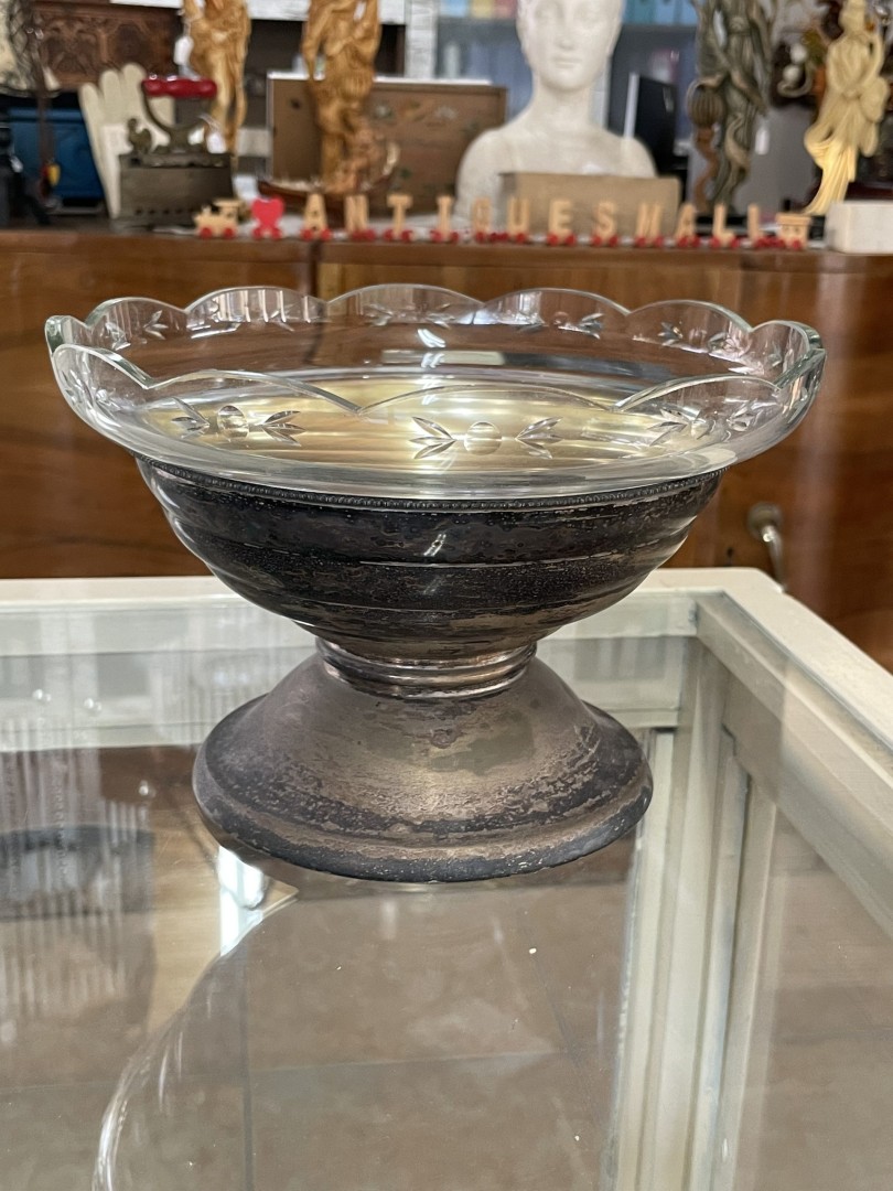Vintage Princess House Glass Bowl With Copper Bottom 1.1Kg 22.5Cmx15Cm (Wxlxh)