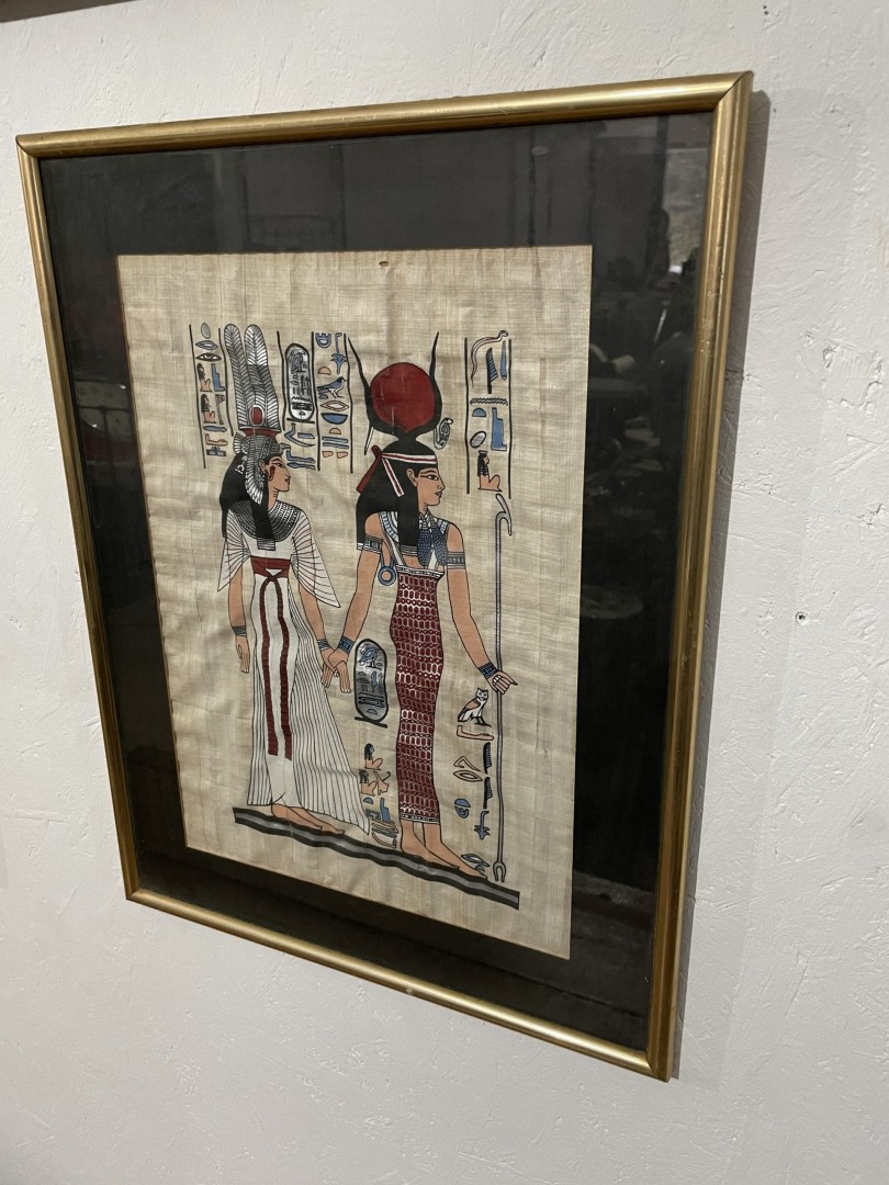 Framed Egyptian Papyrus Painting Handcrafted Ancient Egyptian Artwork 3Kg 39Cmx50Cm (Wxlxh)