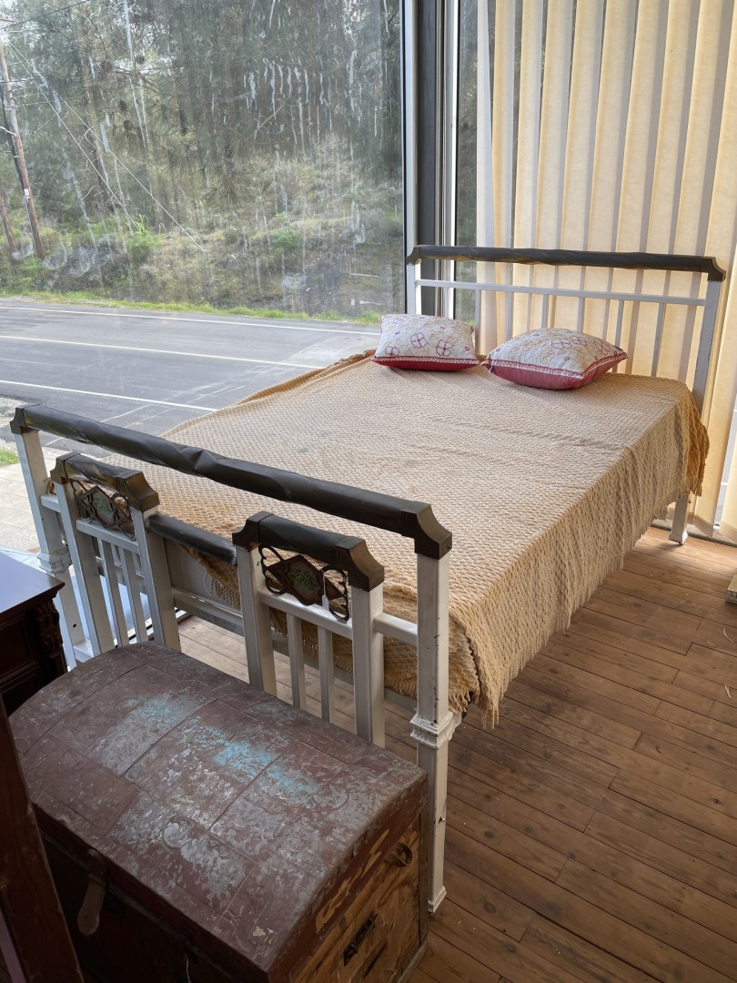 Elegant Iron Bed With Brass Details Vintage Early 20Th Century 60Kg  (Wxlxh)
