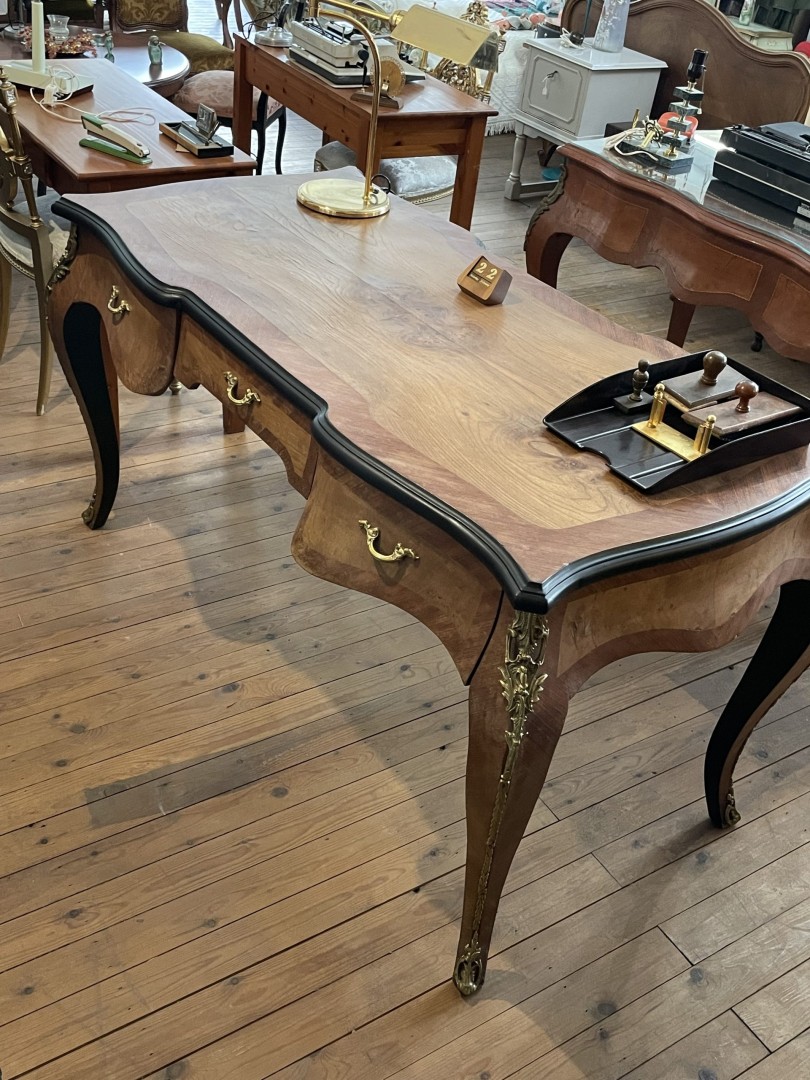 Exquisite French Louis Xv Bureau Plat Desk Late 19Th To Early 20Th Century 50Kg 155Cmx79Cmx82Cm (Wxlxh)