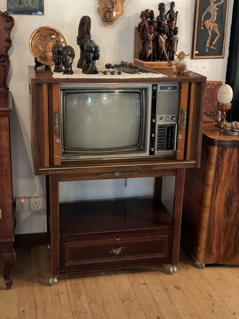 Vintage Sharp Linetron Tv Console 1970S Retro Wooden Television 40Kg 89.5Cmx46.5Cmx115.5Cm (Wxlxh)