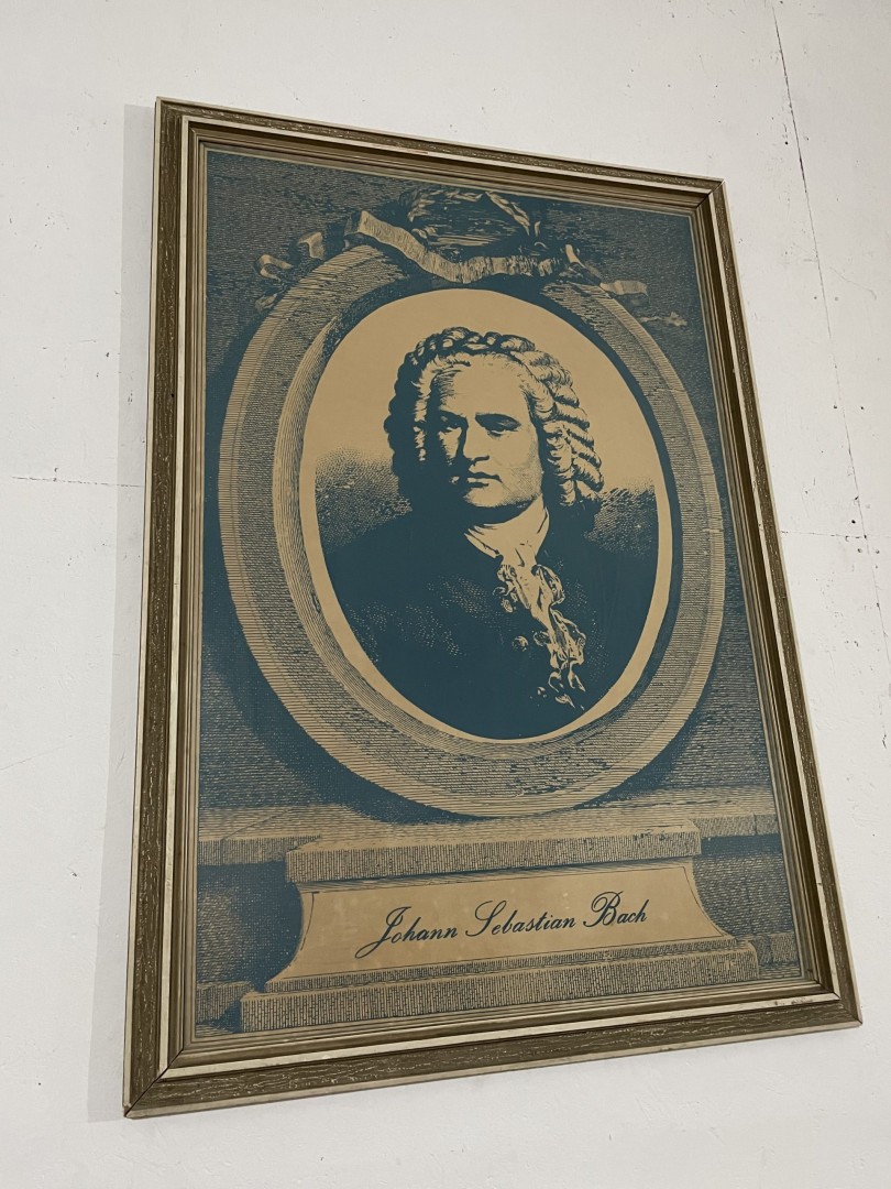 Vintage Johann Sebastian Bach Portrait Framed Classical Composer Artwork 10Kg 76Cmx108.5Cm (Wxlxh)