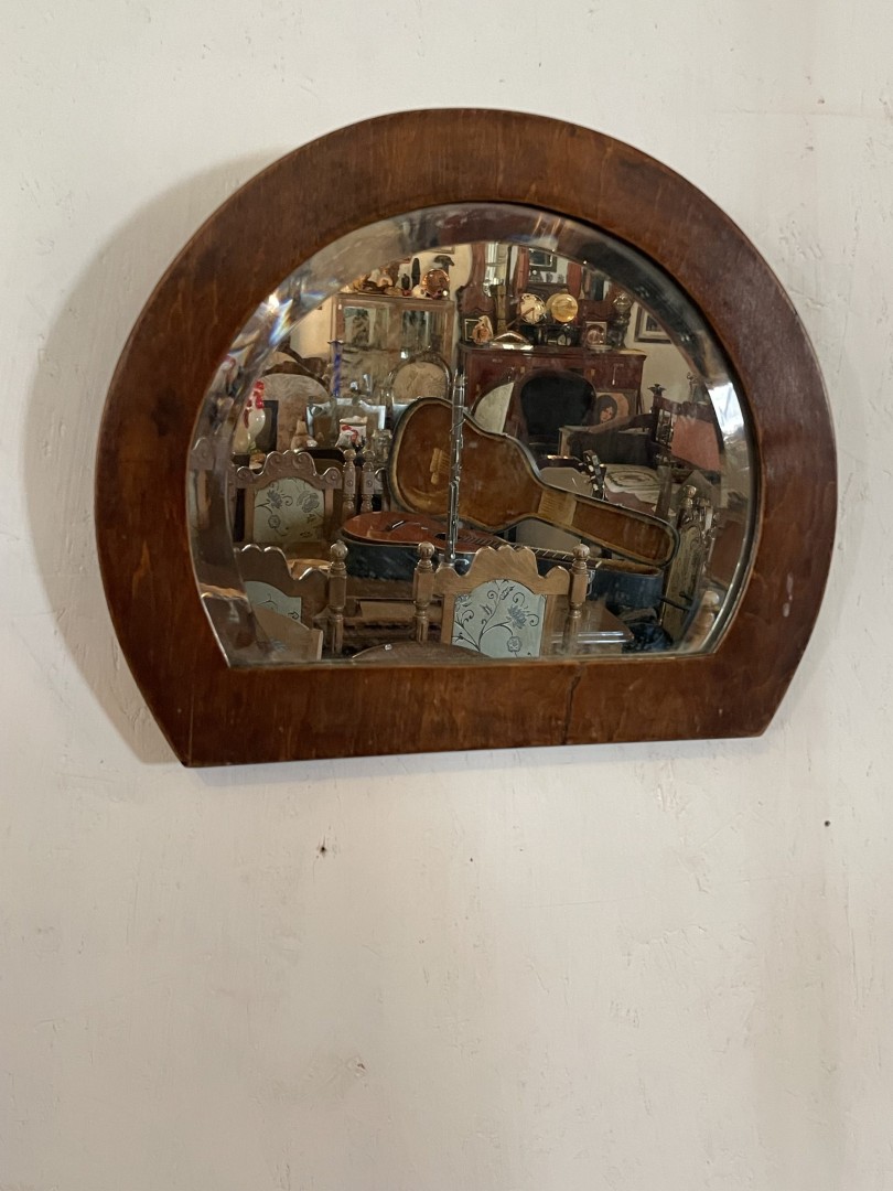 Vintage Art Deco Wooden Framed Mirror - 1930S Geometric Design 2Kg 39.5Cmx32.5Cm (Wxlxh)