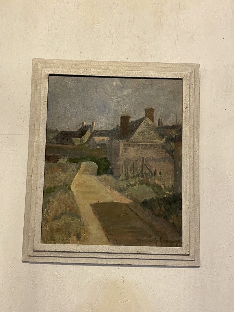 Tranquil Village Pathway Oil Painting - Signed By Artist - Early 20Th Century 2Kg 46Cmx53Cm (Wxlxh)