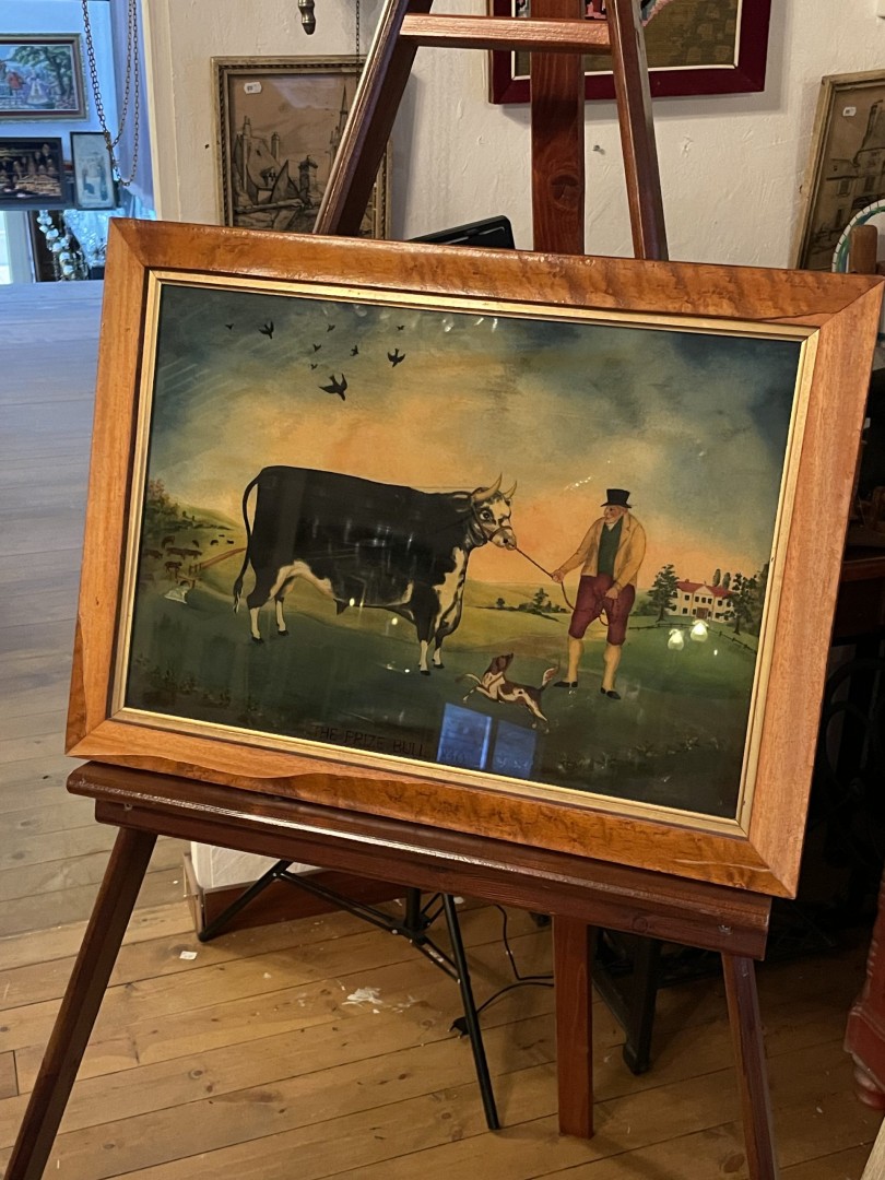 Unique Late 20Th Century Glass Art Of “The Prize Bull 1840” - A Nod To Classic Heritage 4Kg 59Cmx44Cm (Wxlxh)