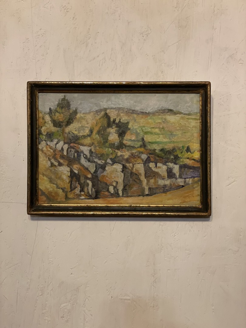 Vintage Impressionist Landscape Painting Rolling Hills And Stone Path  Circa 1940S 1Kg 34Cmx24Cm (Wxlxh)