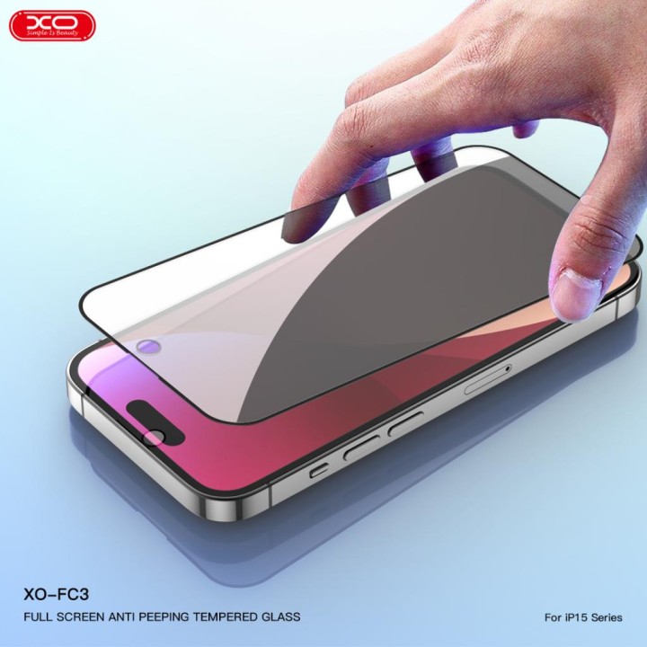 Xo Fc3 2.5D Privacy Full Glass For Iphone15 Pro Max 6.7" - tempered protection for smartphone