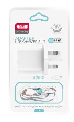 Xo L99 (Uk) 2.4A Home Charger With Micro Cable(Nb103) (white)