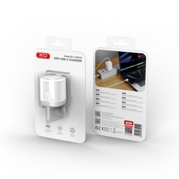 Xo L143(Uk) Pd20W Single Usb-C Charger (white)