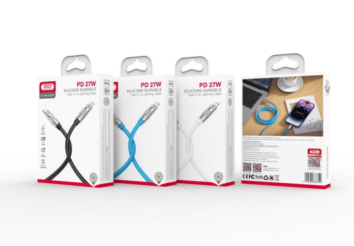 Xo Nb-Q228A Od6.0 Silicone Tpe Zinc Alloy Data Cable Pd27W Type-C To Lightning L=1.2M