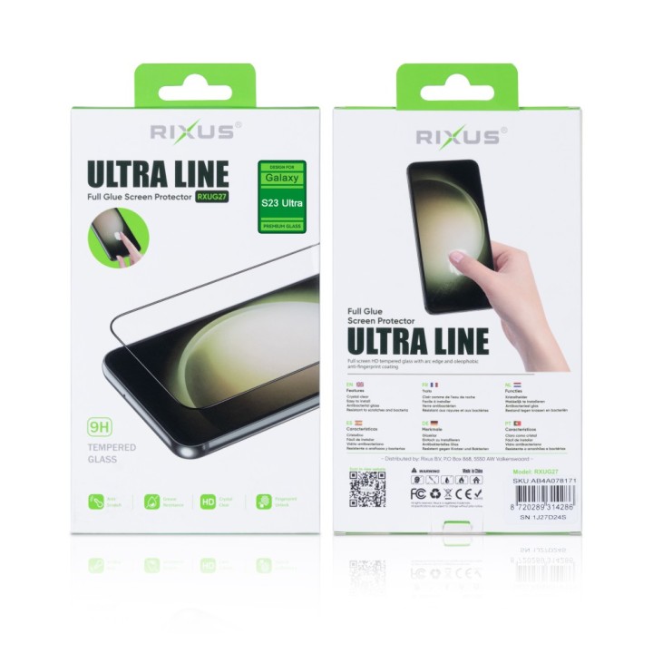 Rixus Ultra Thin tempered Glass For Samsung Galaxy S23 Ultra S918B tempered protection for smartphone