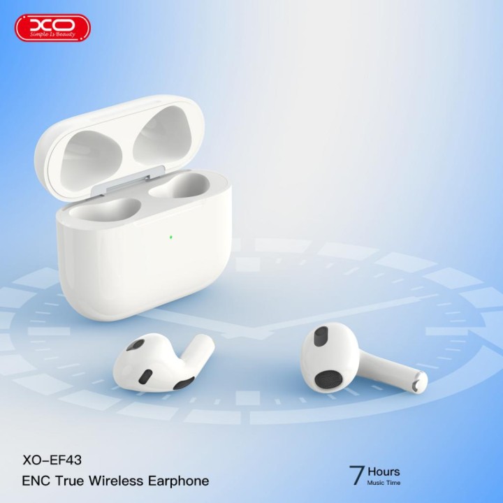Xo Ef43 Fourth Generation Enc Long Battery Life Bluetooth Headset (With Wireless Charging Function)