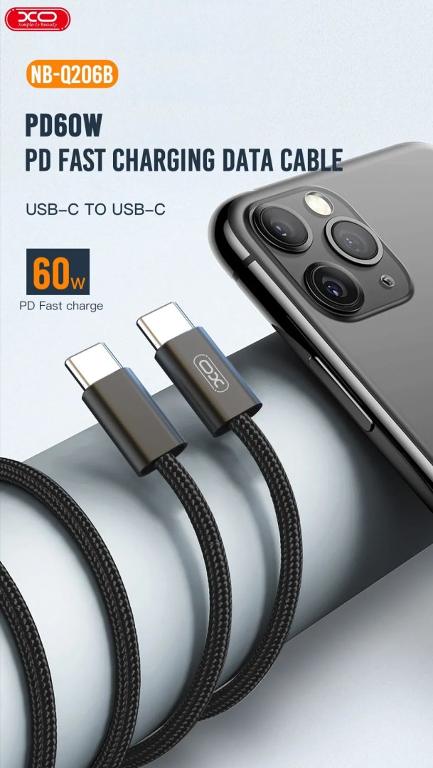 Xo Nb-Q206B Type-C To Type-C 60W - Cable