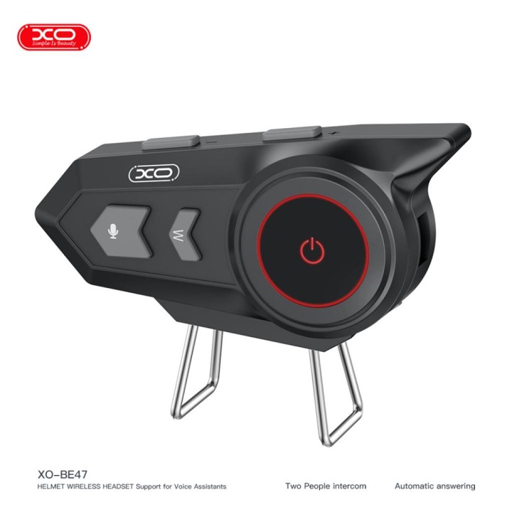 Xo Be47 Helmet Bluetooth Headset (With Hard Mark + Charging Cable + Velcro)