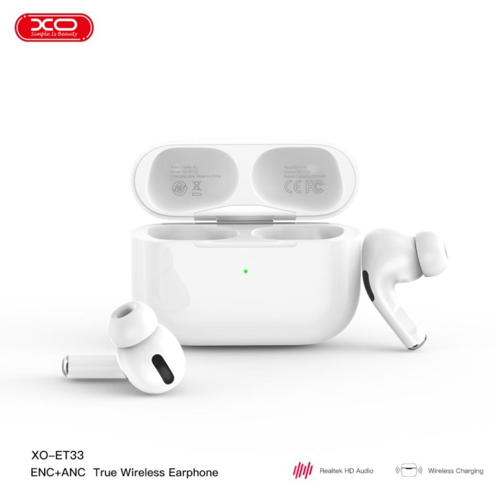 Xo Et33 Third Generation Anc And Enc Wireless Tws Bluetooth Headphones(With Wireless Charging Function)