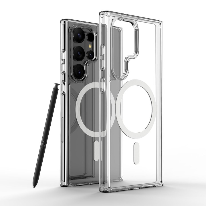Clear Case Maganteic S24 Ultra tempered protection for smartphone
