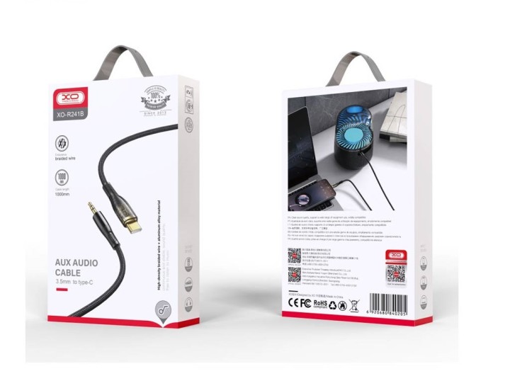 Xo Nb-R241B Type-C To 3.5 Transparent Audio Cable