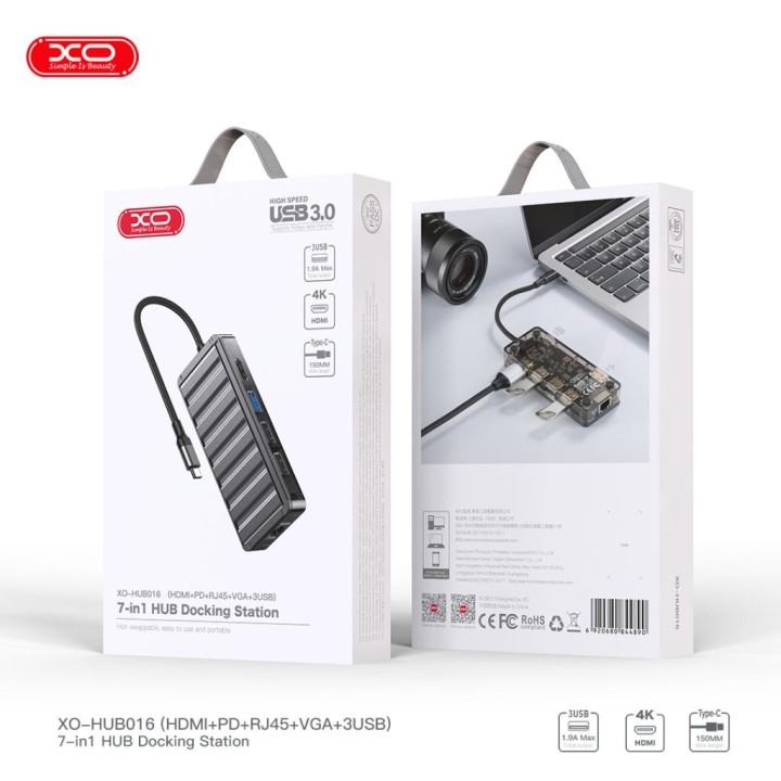 Xo Hub016 7 In 1 Multifunctional Docking Station