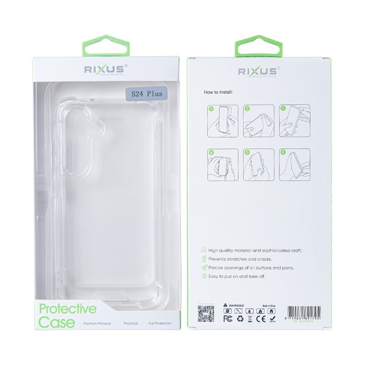 Rixus Anti-Burst Case For S24 Plus Clear