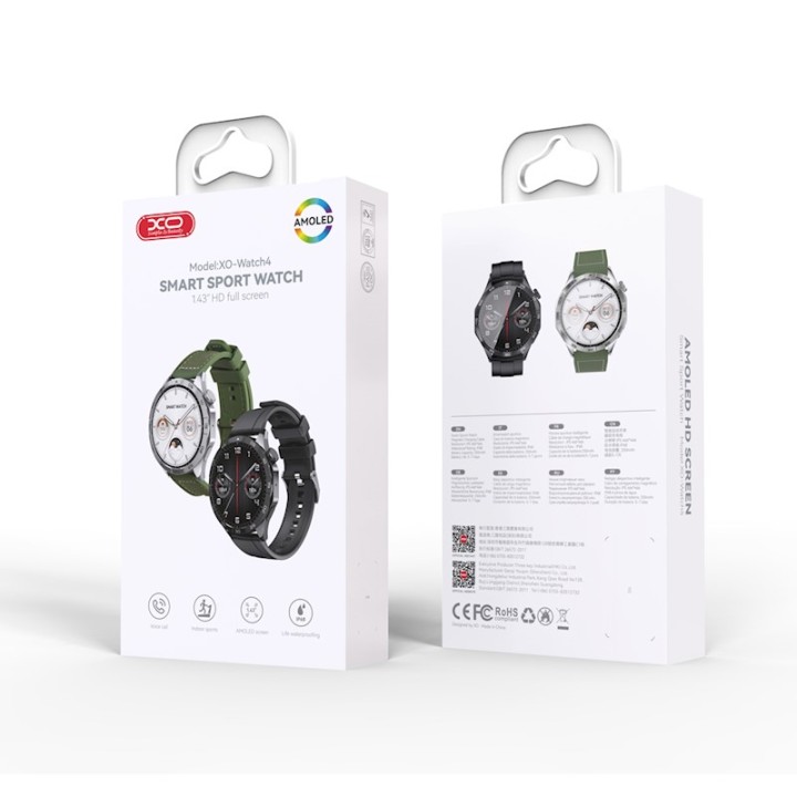 Xo Watch4 Smart Sport Watch Black Amoled