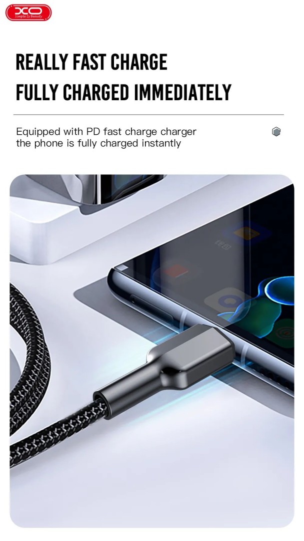 Xo Nb183A 20W Pd Charger Cable Lightning To Type-C 1M(Support Charging And Data Transmission )