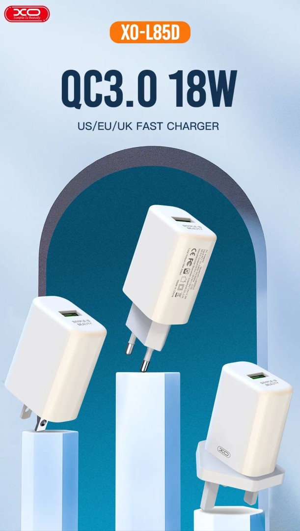 Xo L85D (Uk) Qc3.0 18W With Micro Cable (Nb111) - charger (white)