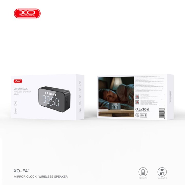 Xo F41 Mirror Clock Bluetooth Speaker - Earphones