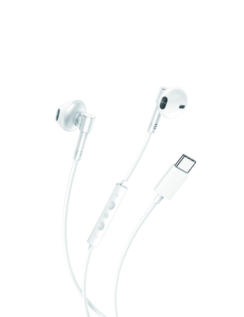 Xo Ep73 Type-C Digital White - wired earphones