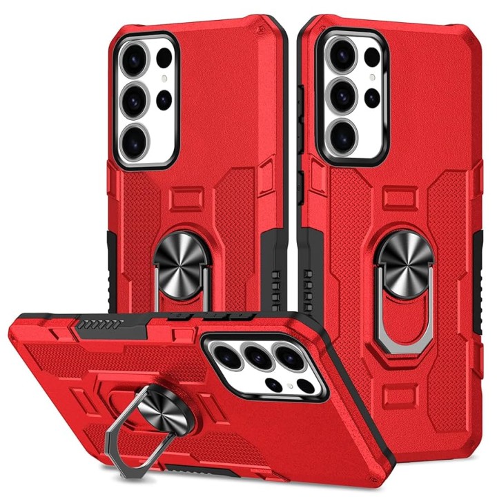 Samsung Galaxy S24 Ultra (Sm-S928) Smart Magnetic Case Cover Stand, Red
