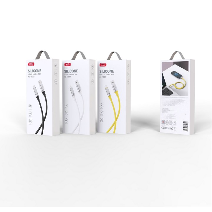 Xo Nb251 6A Android Liquid Silicone Rubber Micro Data Cable L=100Cm Cable