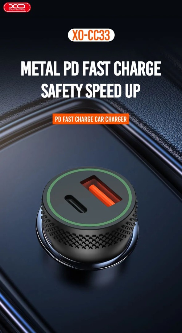 Xo Cc33 Pd Qc3.0 18 W Dual Usb Port Car Charger