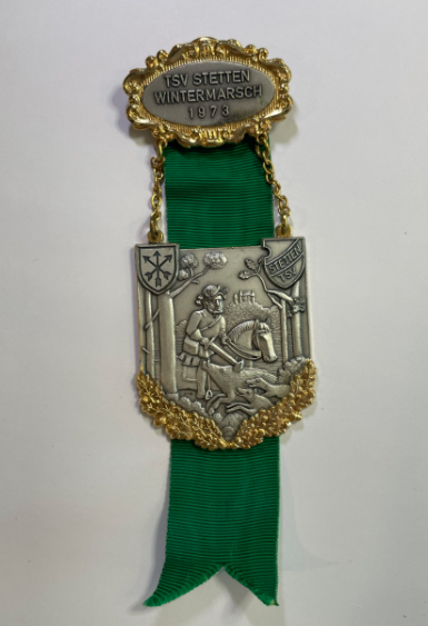 1973 Tsv Stetten Wintermarsch Medal Celebrating Winter Glory And Adventure 0.7Kg 5Cmx11Cm (Wxlxh)