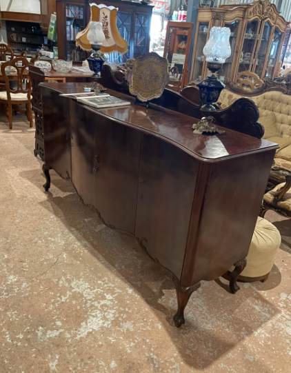 Mid-Century Louis Xv Style Mahogany Sideboard With Serpentine Front And Carved Cabriole Legs 60Kg 200Cmx57Cmx121Cm (Wxlxh)