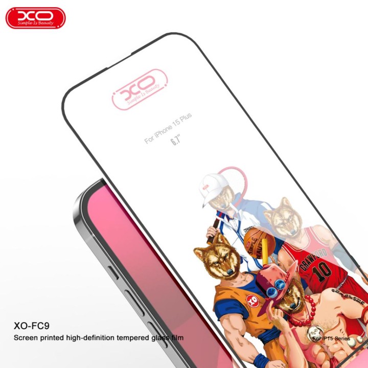 Xo Fc9 Iphone12/12 Pro 6.1" Invisible Full Screen Screen Printing tempered Film 0.26Mm Black- tempered protection for smartphone