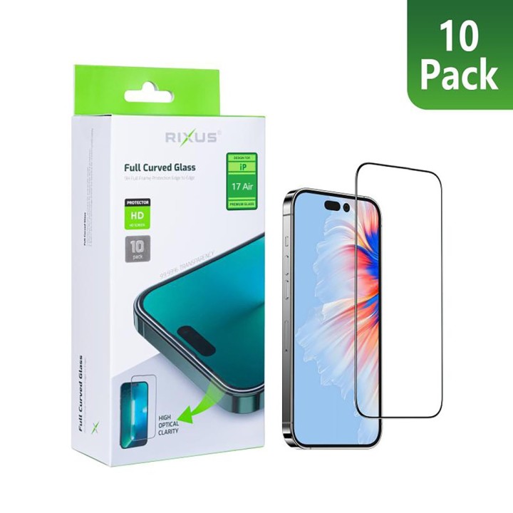 Rixus Clear Hd Full Curved Edge tempered Glass For Iphone 17 Air