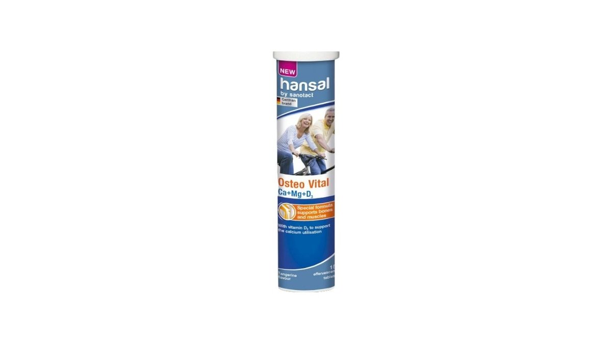 Hansal Calcium+ Magnesium +D3 (1+1 FREE) Effervescent Tablets With Orange Flavor 15 Pieces