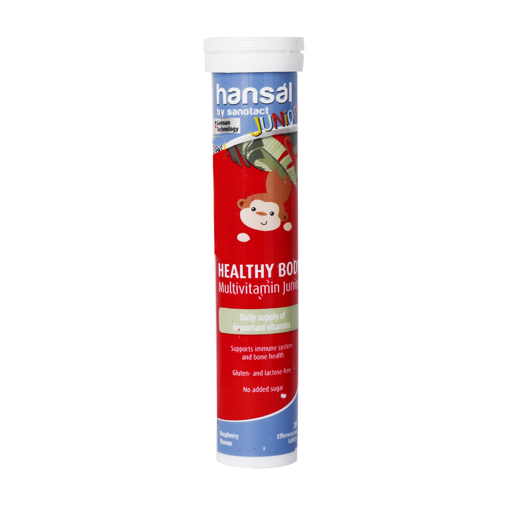 Hansal Multivitamin Junior Effervescent Tablets With Raspberry Taste 20 Pieces