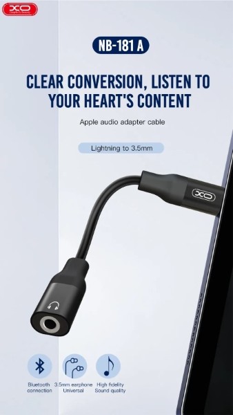 Xo Nb181A Audio Adapter Lightning To3.5Mm (Charging + Audio Transfer) - Cable