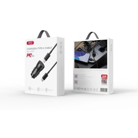 Xo Cc57 Intelligent Metal Single C Port Pd25W Car Charger With Lightning Cable (Nb189A)