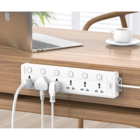 Xo Wl18 (Uk) Long Row 6Ac Socket With Independent Switch