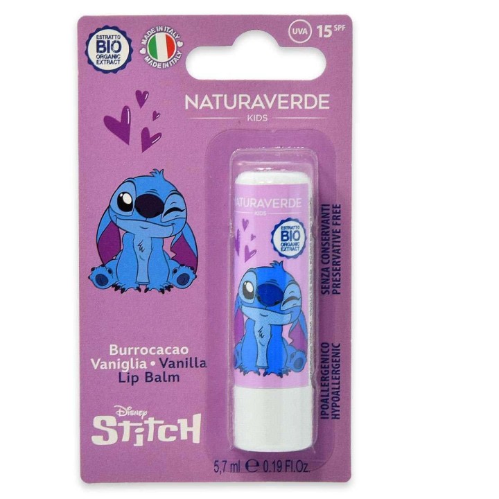Naturaverde Kids Stitch Lip Balm Vanilla Spf15 5.7ml
