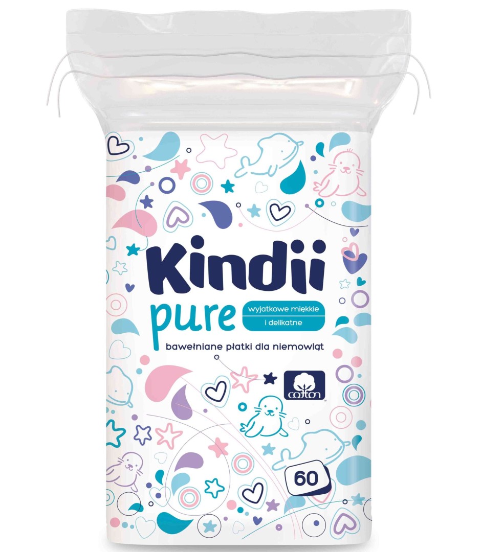 Kindii Cleanic Baby 11x9cm, Cotton Bads, 60