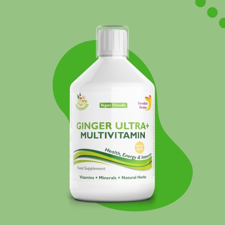 SWEDISH NUTRA GINGER ULTRA+ MULTIVITAMINS VEGAN 500 ML