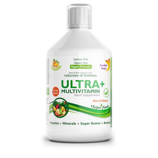 SWEDISH NUTRA ULTRA+ MULTIVITAMINS VEGAN 500 ML