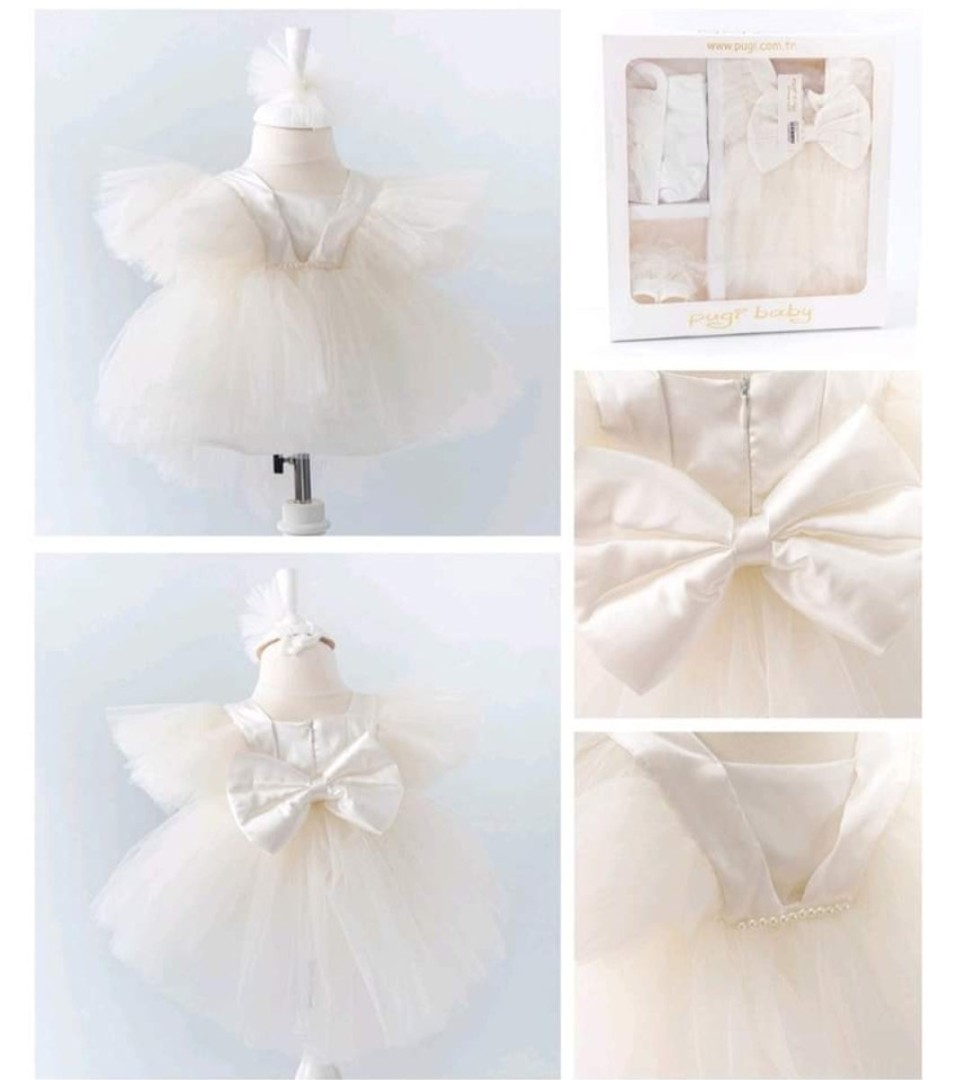 Φόρεμα για πάρτι για κοριτσάκι for 0-3 Months olds colored white
