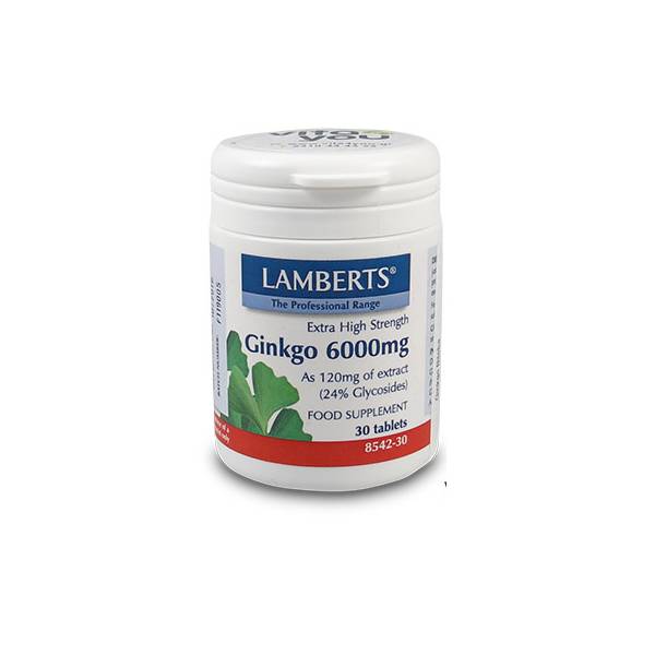 Lamberts Ginkgo 6000Mg For Memory And Normal Circulation 30 Tablets