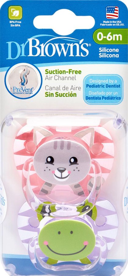 Dr. Brown's Silicone Orthodontic Soother 0-6M x2